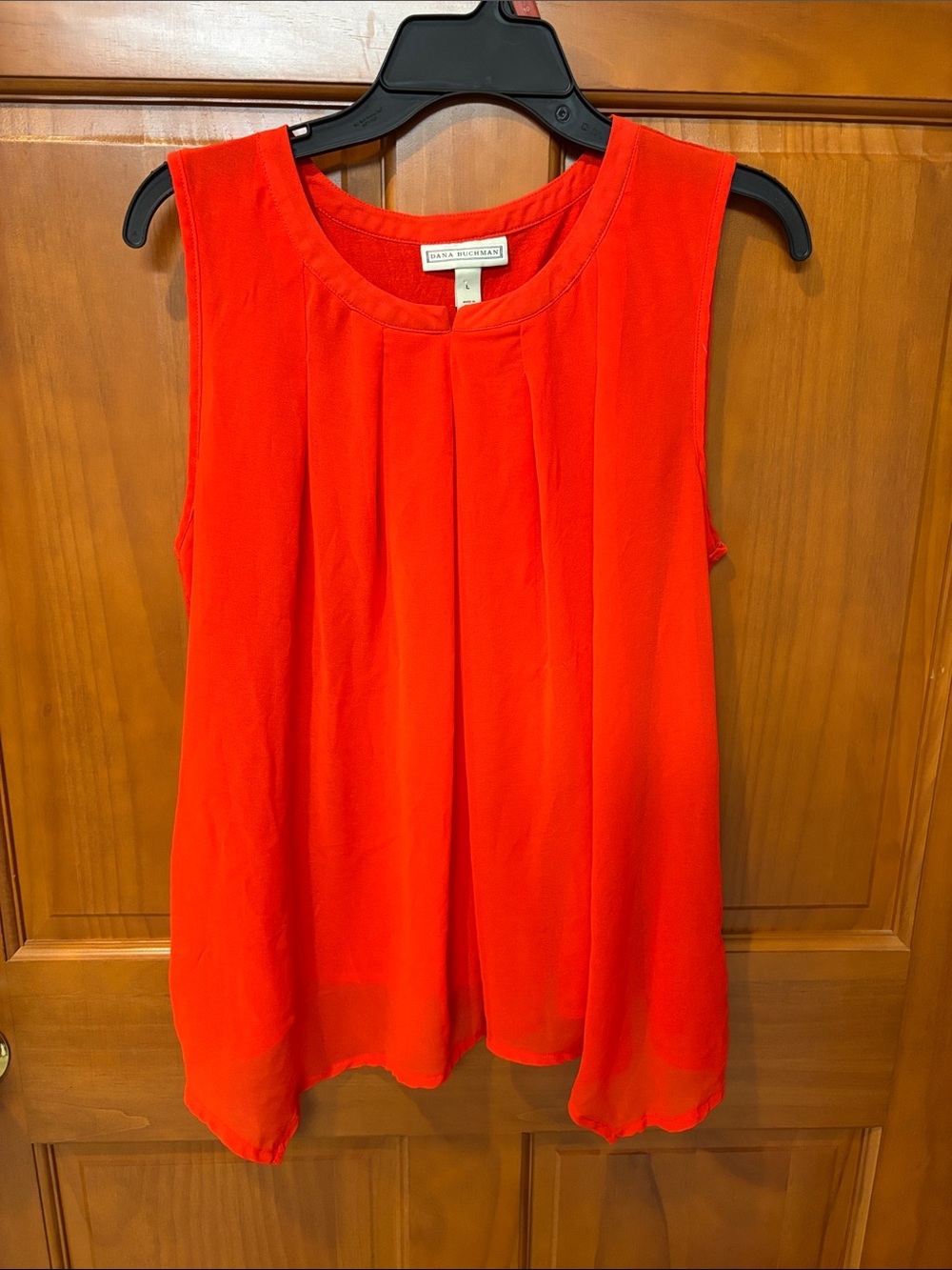 Dana Buchman Bright Red Sleeveless Pleated Camisole